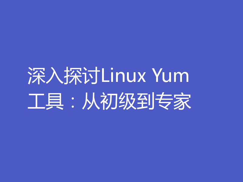 深入探讨Linux Yum工具：从初级到专家