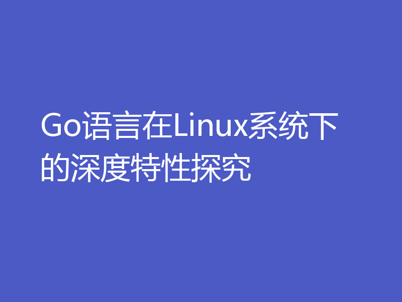 Go语言在Linux系统下的深度特性探究