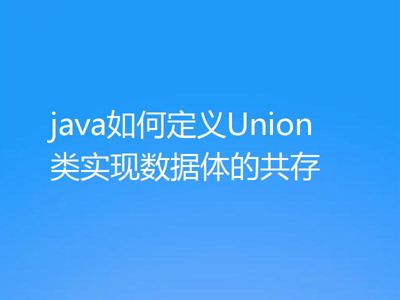 java如何定义Union类实现数据体的共存