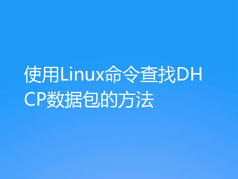 使用Linux命令查找DHCP数据包的方法