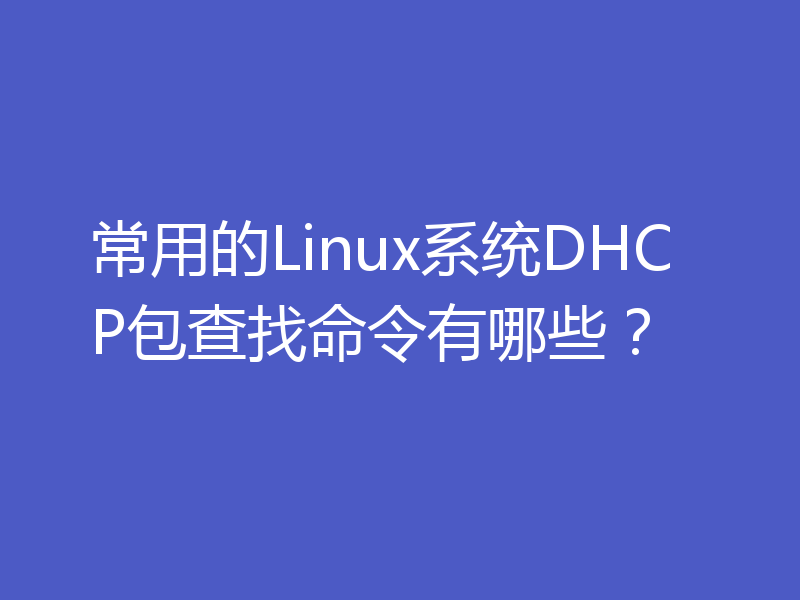 常用的Linux系统DHCP包查找命令有哪些？