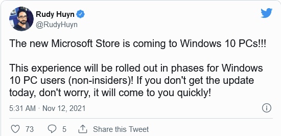 微软宣布win11商店正式向windows10用户开放