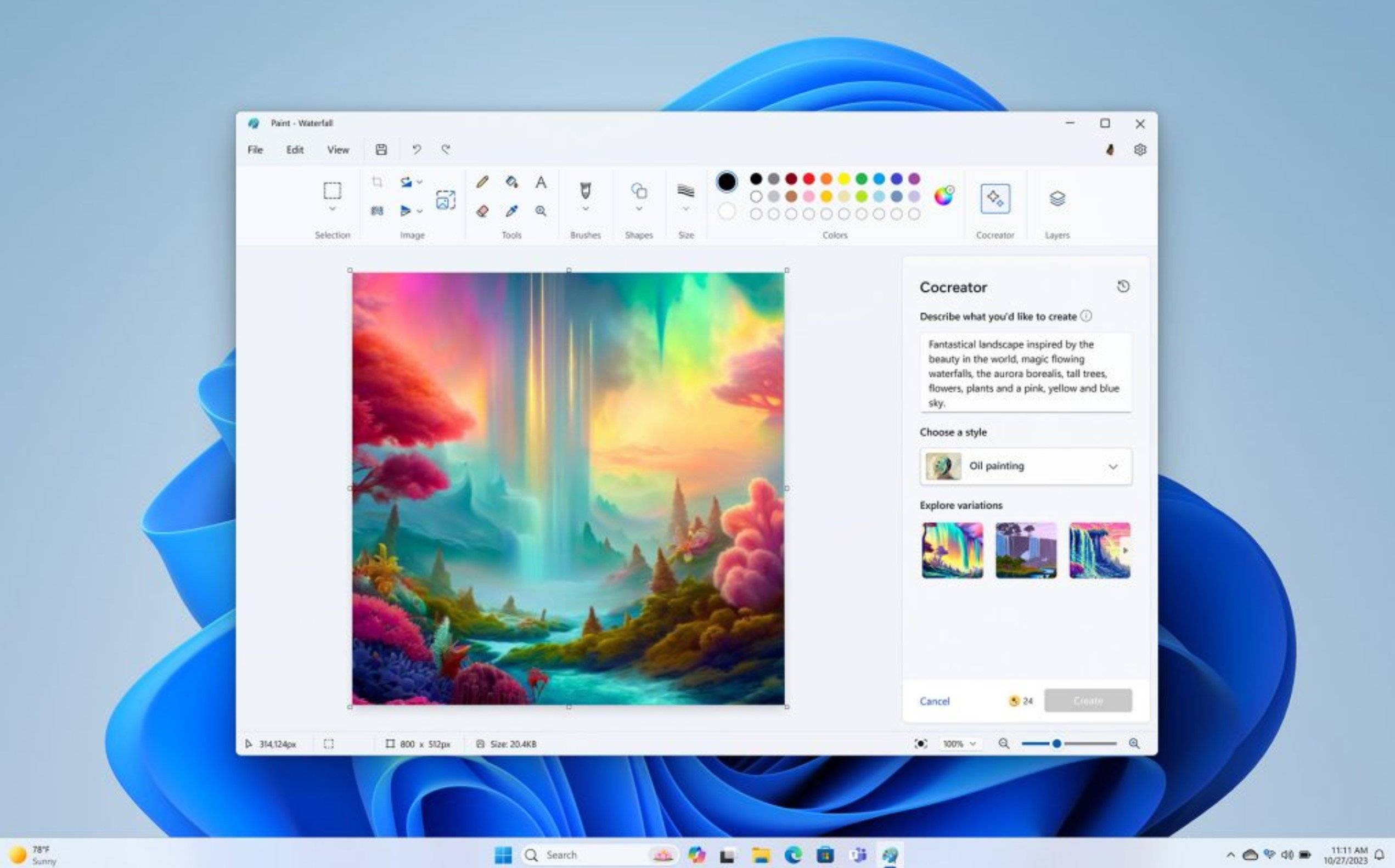 Microsoft发布Dall-E驱动的Paint Cocreator预览版，供Windows预览体验成员使用