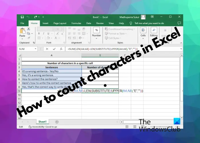 在Microsoft Excel中如何执行字符计算