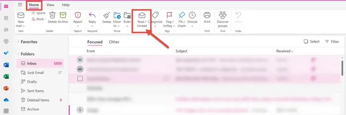 如何在Outlook中按发件人、主题、日期、类别、大小对电子邮件进行排序