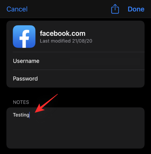 如何在iPhone上为保存的密码添加注释