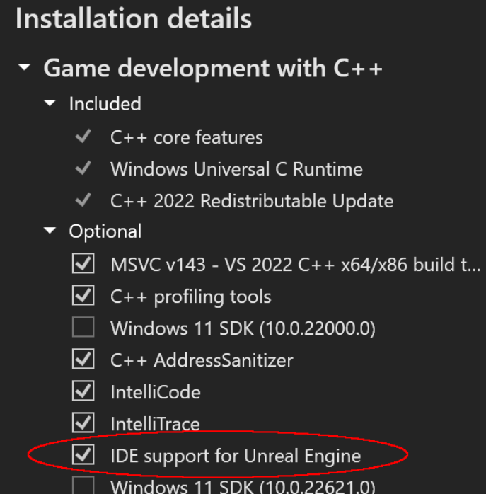 Visual Studio 2022 已集成虚幻引擎支持