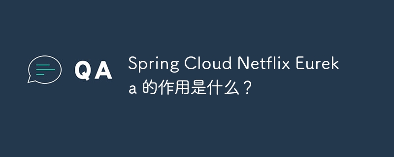 Spring Cloud Netflix Eureka 的作用是什么？