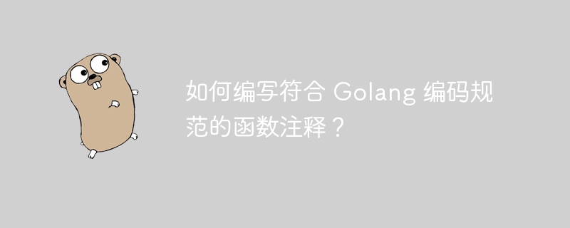 如何编写符合 Golang 编码规范的函数注释？