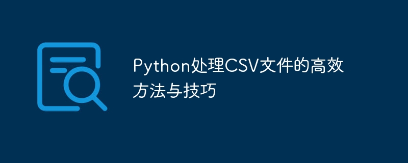 Python处理CSV文件的高效方法与技巧