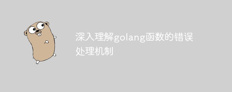 深入理解golang函数的错误处理机制