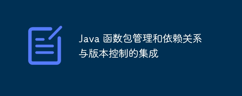 Java 函数包管理和依赖关系与版本控制的集成