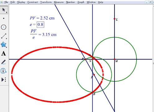 几何画板使用椭圆第二定义绘制椭圆的操作方法