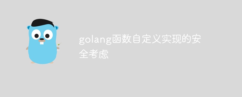 golang函数自定义实现的安全考虑