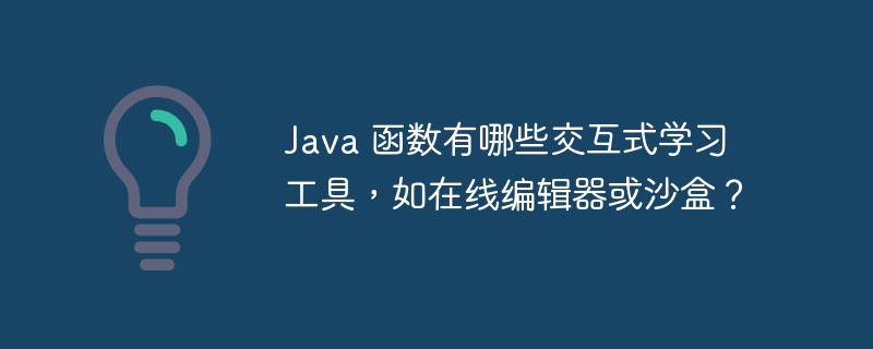 Java 函数有哪些交互式学习工具，如在线编辑器或沙盒？