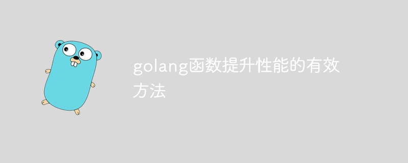 golang函数提升性能的有效方法