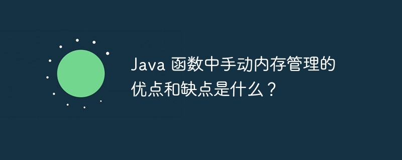 Java 函数中手动内存管理的优点和缺点是什么？