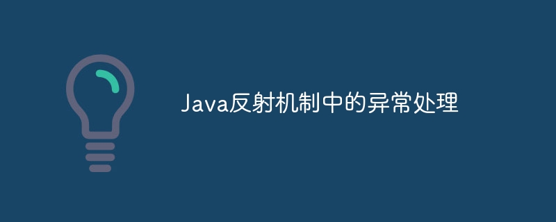 Java反射机制中的异常处理
