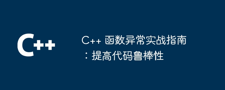 C++ 函数异常实战指南：提高代码鲁棒性