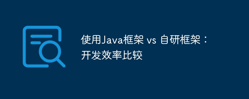 使用Java框架 vs 自研框架：开发效率比较