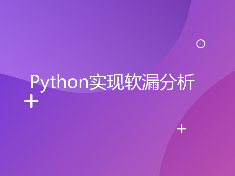 Python实现软漏分析