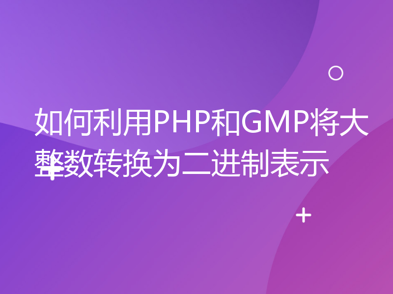 如何利用PHP和GMP将大整数转换为二进制表示