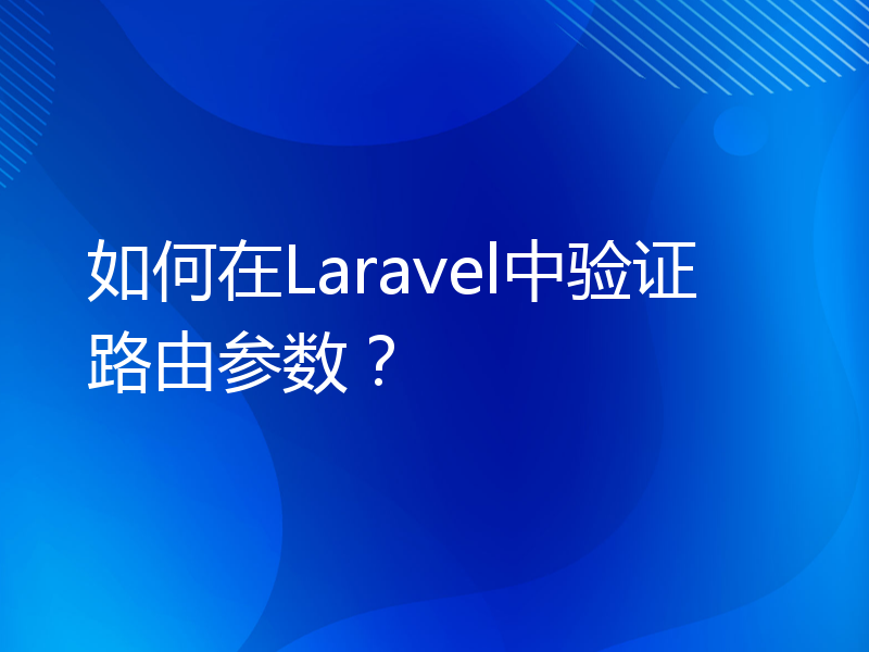 如何在Laravel中验证路由参数？