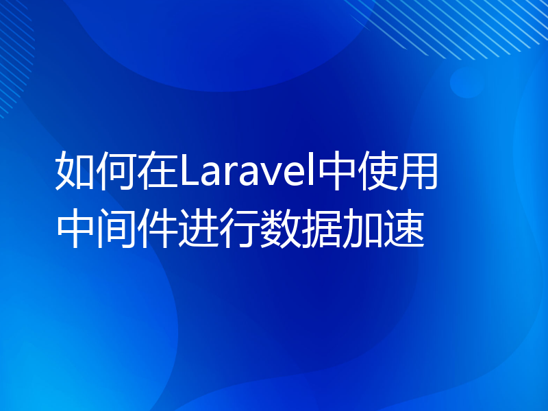 如何在Laravel中使用中间件进行数据加速