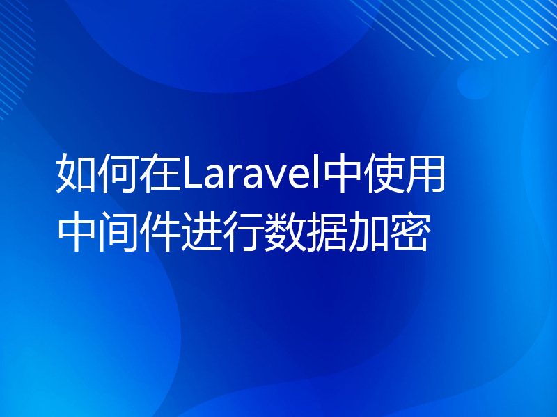 如何在Laravel中使用中间件进行数据加密