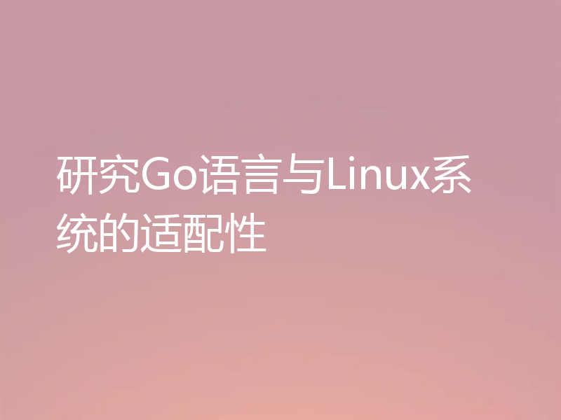 研究Go语言与Linux系统的适配性