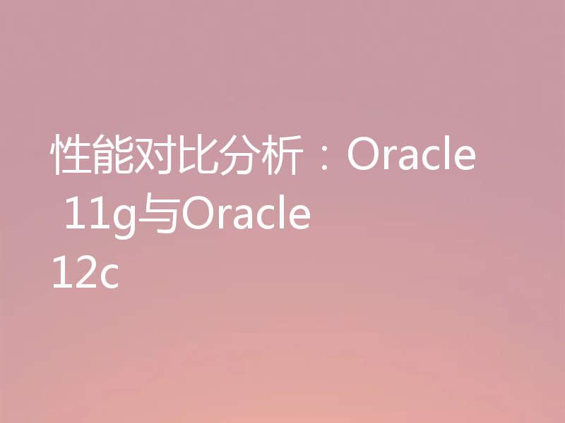 性能对比分析：Oracle 11g与Oracle 12c