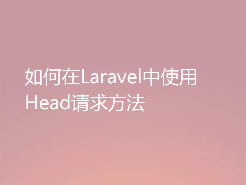 如何在Laravel中使用Head请求方法