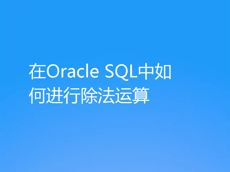 在Oracle SQL中如何进行除法运算