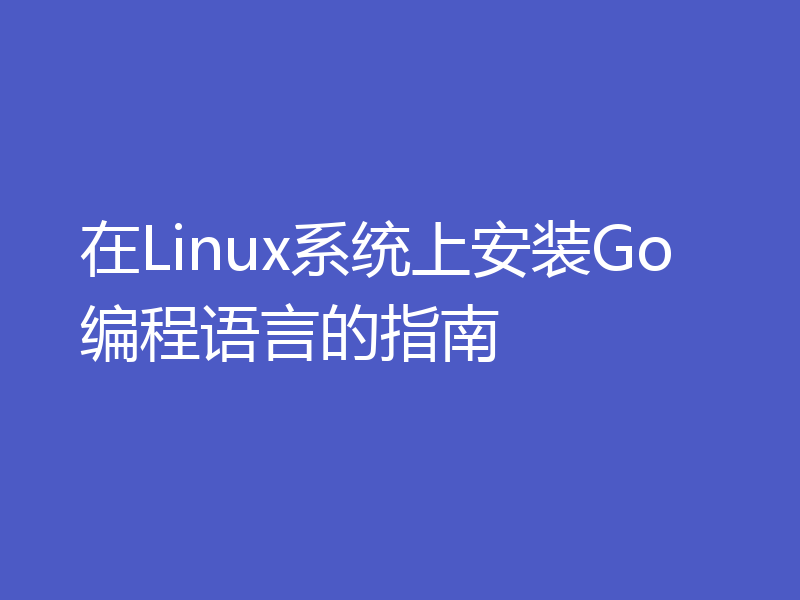 在Linux系统上安装Go编程语言的指南