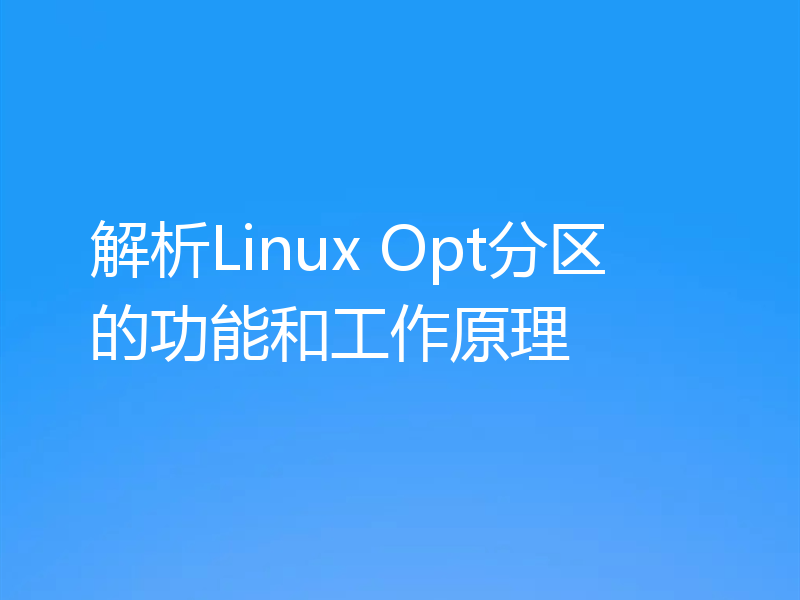 解析Linux Opt分区的功能和工作原理