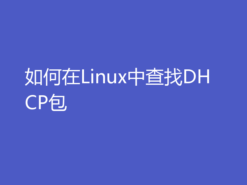 如何在Linux中查找DHCP包