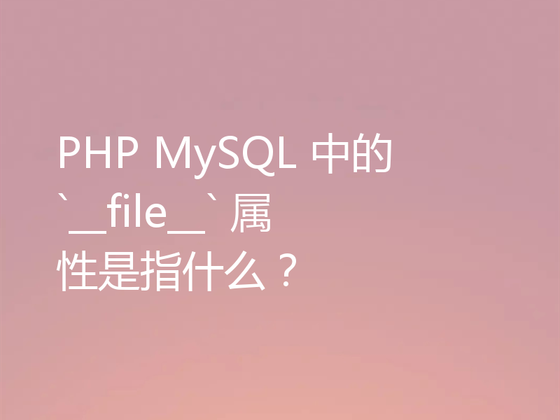 PHP MySQL 中的 `__file__` 属性是指什么？