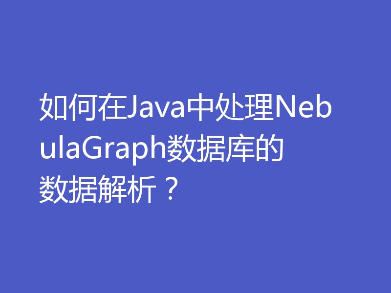 如何在Java中处理NebulaGraph数据库的数据解析？