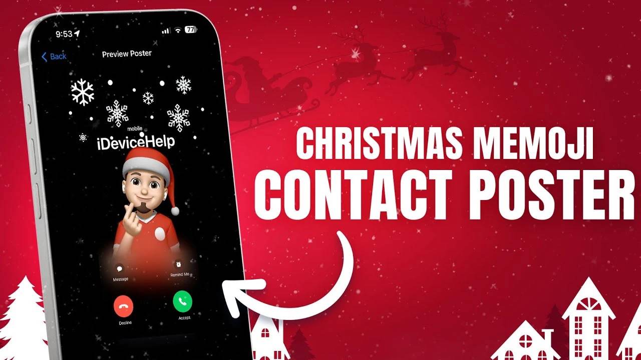 在iPhone上制作圣诞联系人海报和拟真表情的方法