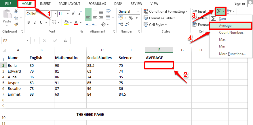 如何在 Microsoft Excel 中计算一组单元格的平均值