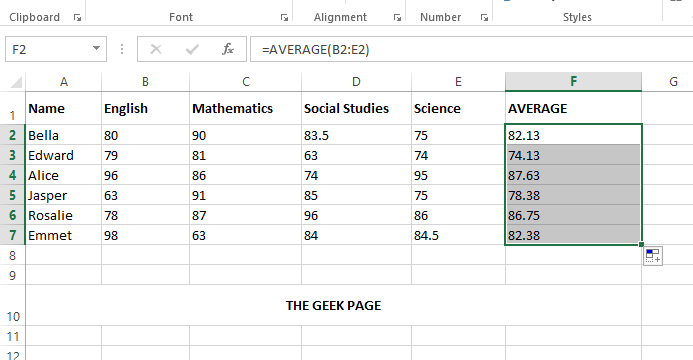 如何在 Microsoft Excel 中计算一组单元格的平均值