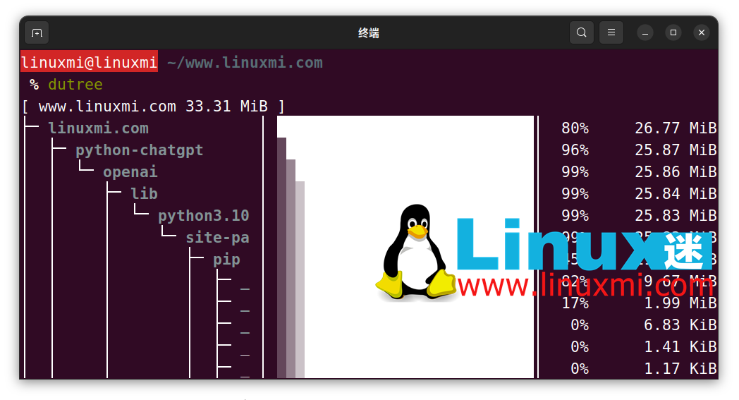 dutree：强大的 Linux 文件系统磁盘使用追踪工具