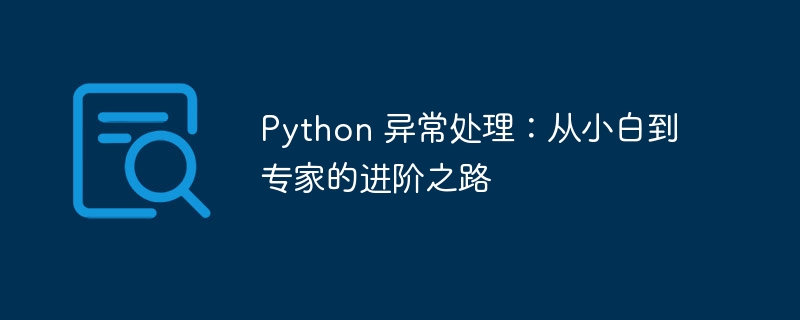 Python 异常处理：从小白到专家的进阶之路