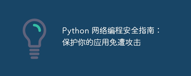 Python 网络编程安全指南：保护你的应用免遭攻击
