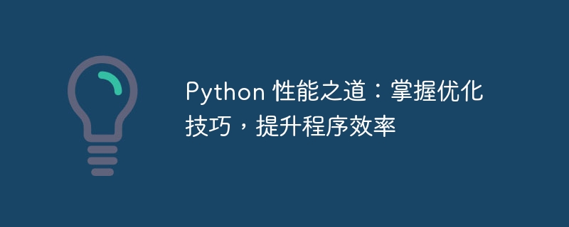 Python 性能之道：掌握优化技巧，提升程序效率