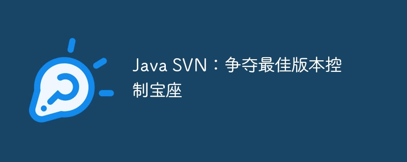 Java SVN：争夺最佳版本控制宝座