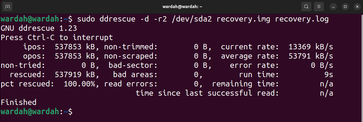 使用ddrescue在Linux上恢复数据