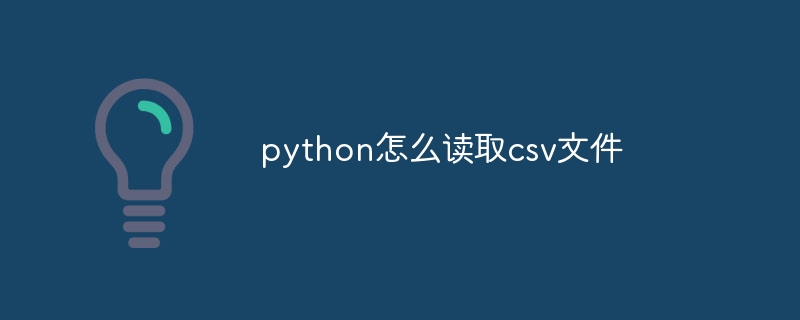 python怎么读取csv文件