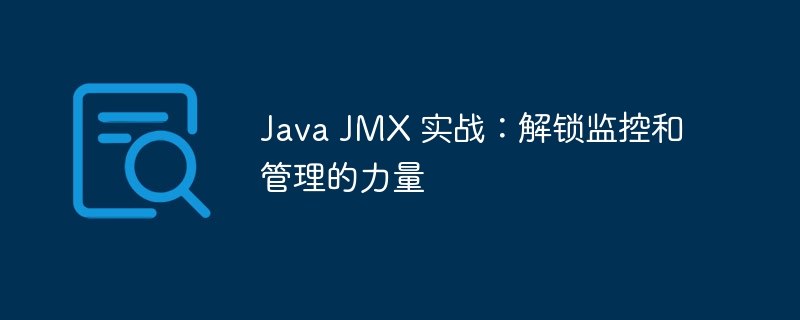 Java JMX 实战：解锁监控和管理的力量