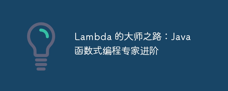 Lambda 的大师之路：Java 函数式编程专家进阶